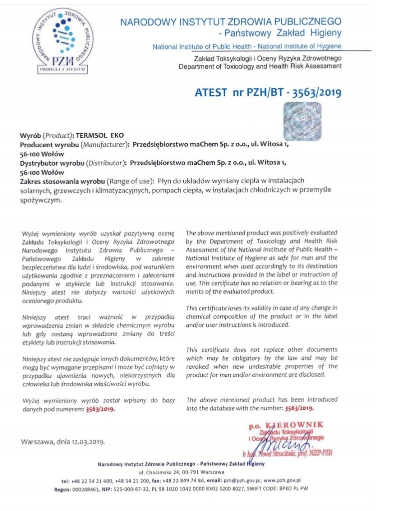glikol propylenowy koncentrat 60c 200l eko pompy ciepła solarny płyn atest