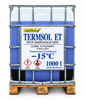 TERMSOL ET – glikol etylenowy, gotowy płyn, 1000 l, temperatura krystalizacji −15°C